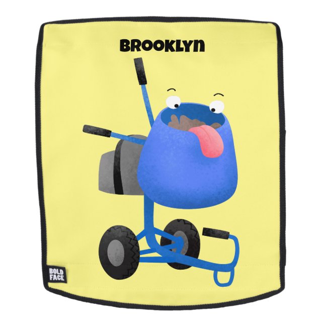 Blauer Zementmischer Cartoon Rucksack (Abnehmbare Front)