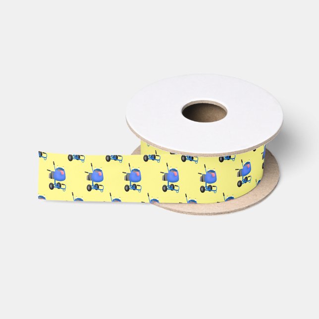 Blauer Zementmischer Cartoon Satinband (Spule)