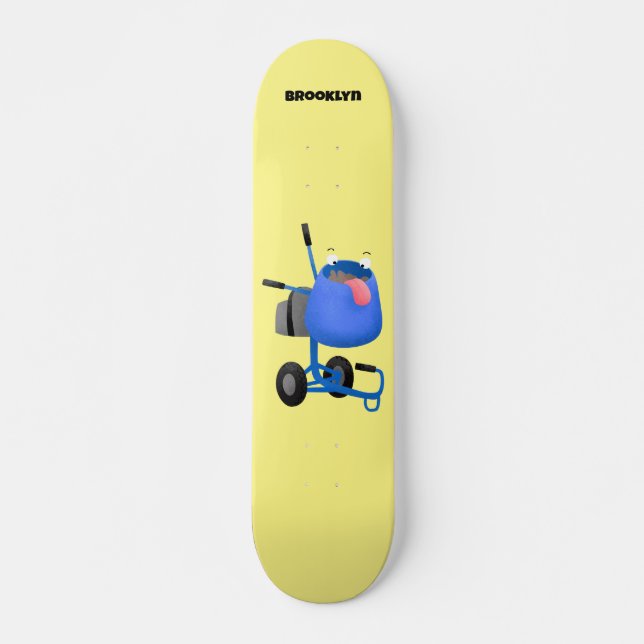 Blauer Zementmischer Cartoon Skateboard (Vorne)