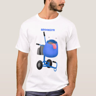 Blauer Zementmischer Cartoon T-Shirt