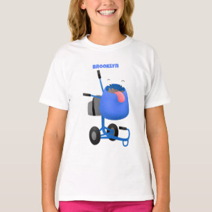 Blauer Zementmischer Cartoon T-Shirt