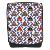 Blauer Zickzack Emoji kacken Rucksack-Tasche