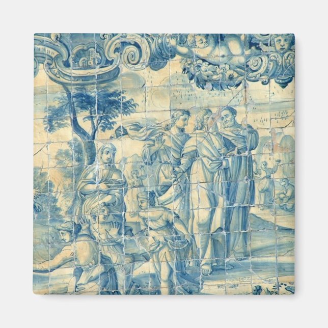 Blauer Ziegelstein Magnet (Vorne)