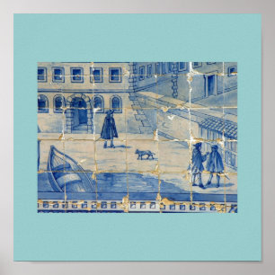 Blauer Ziegelstein Poster