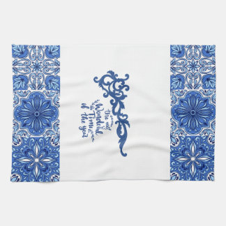Blauer Ziercharmant, Blumenküche - Geschirrtuch