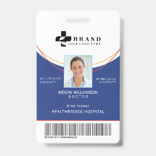 Blauer Zirkel  Medizinische Foto-ID und Logo Ausweis