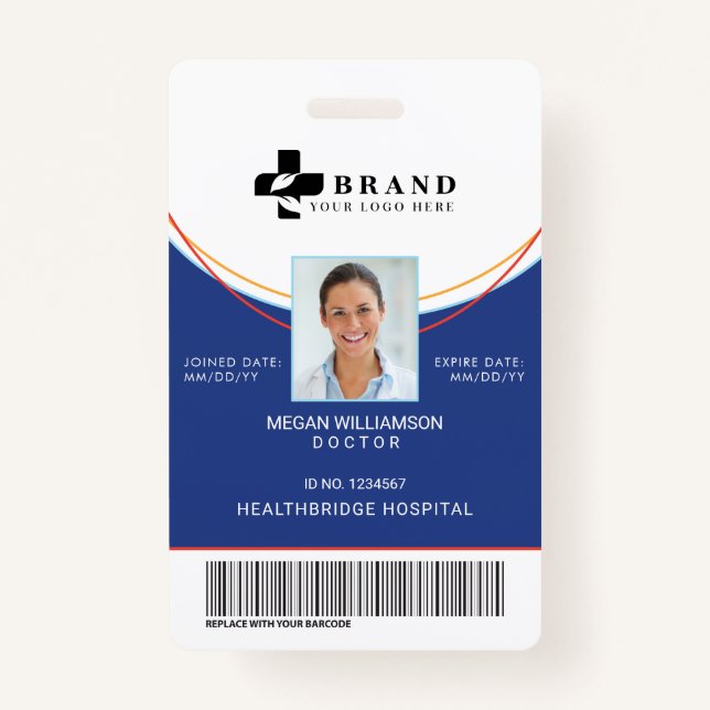 Blauer Zirkel| Medizinische Foto-ID und Logo Ausweis (Vorderseite)
