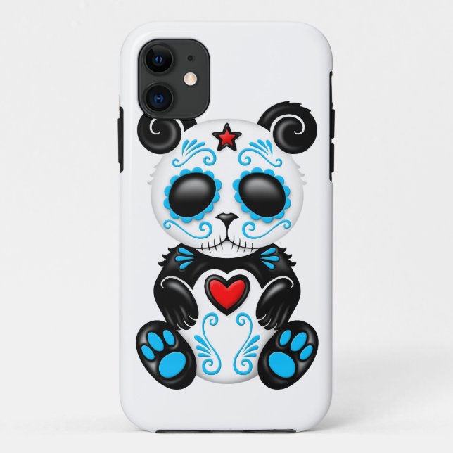 Blauer Zombie-Zuckerpanda auf Weiß Case-Mate iPhone Hülle (Rückseite)