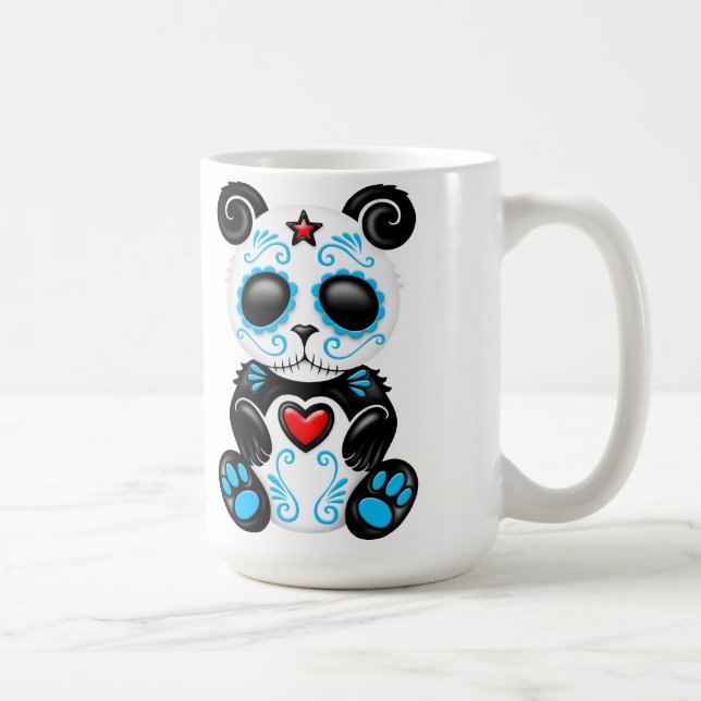 Blauer Zombie-Zuckerpanda Kaffeetasse (Rechts)