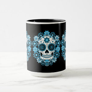 Blauer Zuckerschädel Tasse