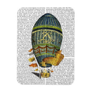 Blauer zylinderförmiger Heißluft-Ballon Magnet