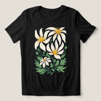 Blaues abstraktes Blumen-T-Shirt für Damen Blue Ra Tri-Blend Shirt