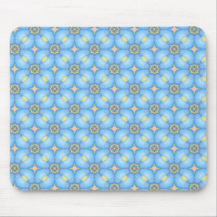 Blaues abstraktes Blumenmuster Mousepad