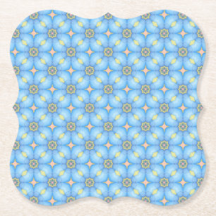 Blaues Abstraktes Blumenmuster Untersetzer