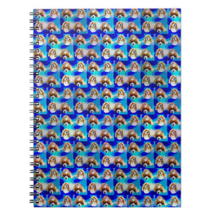 Blaues Abstraktes Cavalier-Hundmuster, Notizblock