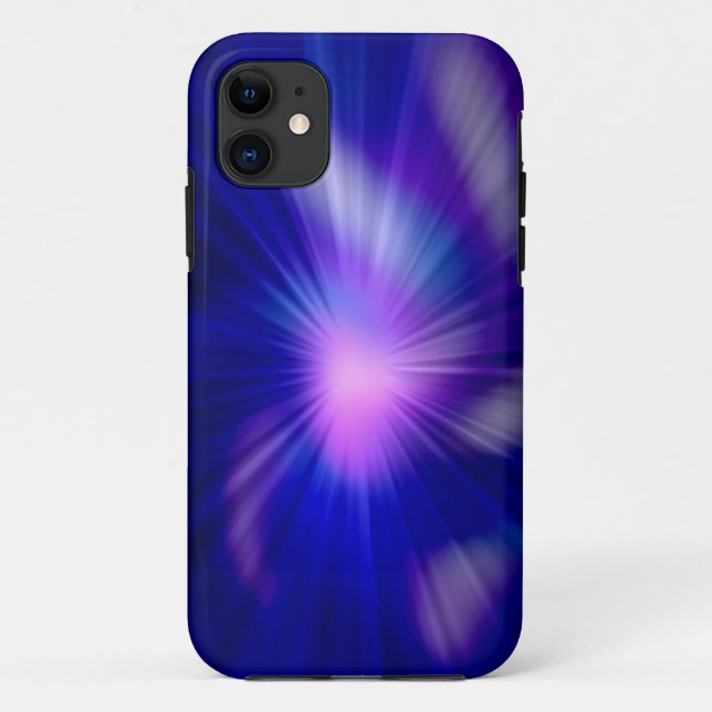 Blaues abstraktes Fraktal Case-Mate iPhone Hülle (Rückseite)