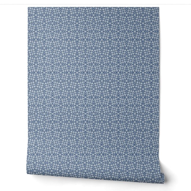 Blaues Abstraktes geometrisches Mosaik Tapete (Abrollen)