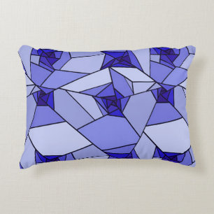 Blaues Abstraktes geometrisches Muster Dekokissen