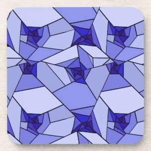 Blaues Abstraktes geometrisches Muster Getränkeuntersetzer