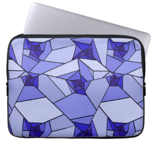 Blaues Abstraktes geometrisches Muster Laptopschutzhülle