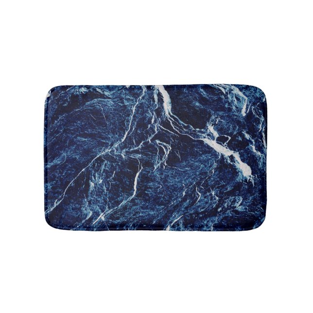 Blaues Abstraktes Muster Badematte (Vorderseite)