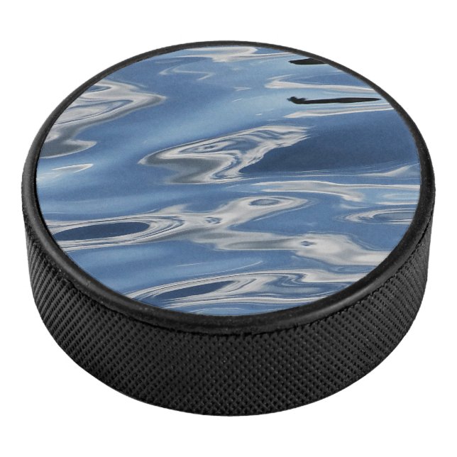 Blaues abstraktes Muster Eishockey Puck (3/4)