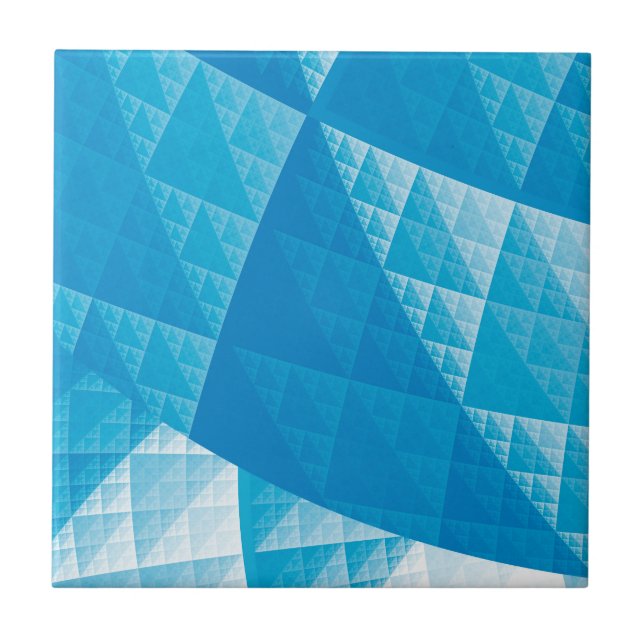 Blaues abstraktes Muster Fliese (Vorderseite)