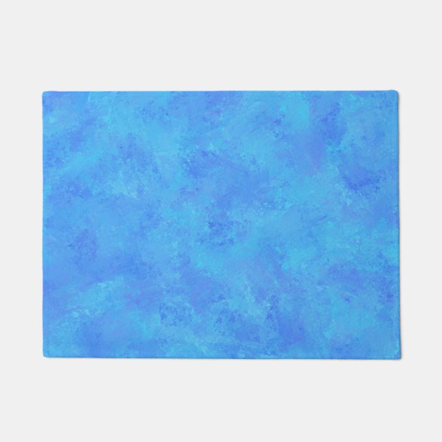 Blaues abstraktes Muster  Fußmatte (Vorderseite)