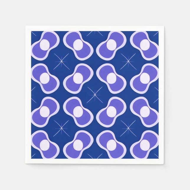 Blaues abstraktes Muster Serviette (Vorderseite)