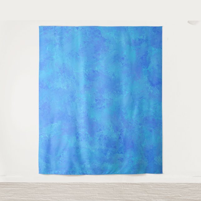 Blaues Abstraktes Muster Wandteppich (Vorderseite)