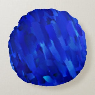 Blaues Abstraktes Rundpilz Rundes Kissen