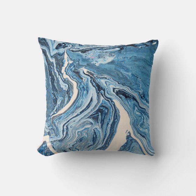 Blaues Achat-Kissen Kissen (Vorderseite)