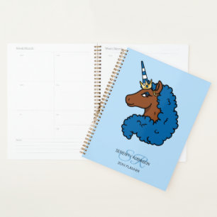 Blaues Afro-Einhorn Planer