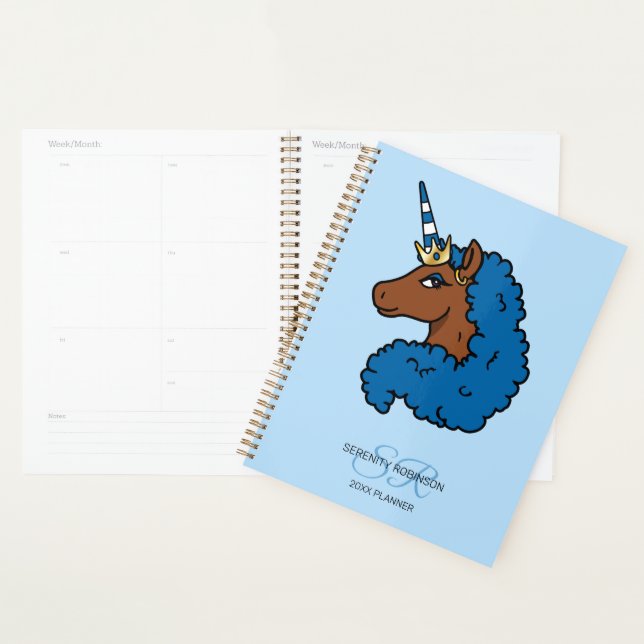 Blaues Afro-Einhorn Planer (Anzeige)
