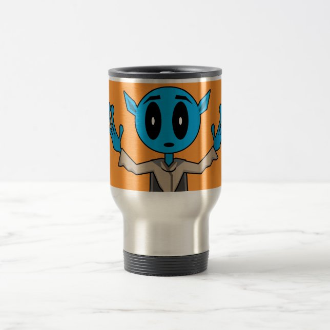 Blaues alien reisebecher (Mittel)