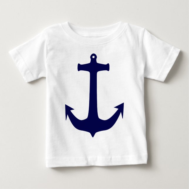 Blaues Ankermuster Baby T-shirt (Vorderseite)