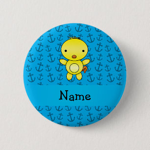Blaues Ankermuster des personalisierten Button