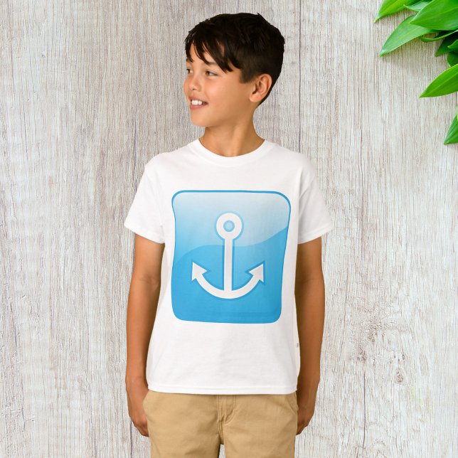 Blaues Ankersymbol - Modern Maritime T-Shirt (Von Creator hochgeladen)