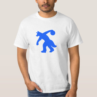 Blaues anthropomorphes Hunde- Bowlings-Shirt 0001 T-Shirt