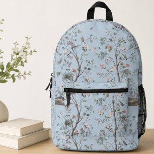 Blaues antikes Blumenmuster   Bedruckter Rucksack