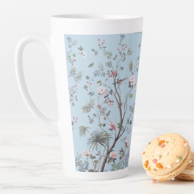 Blaues antikes Blumenmuster Milchtasse (Beispiel)