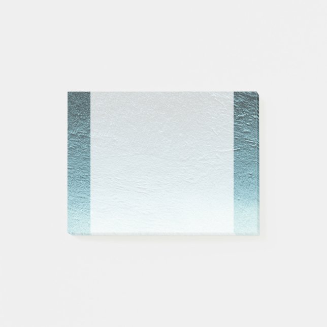 Blaues Aqua-aquamarines Gradient-Aluminium-Grunge Post-it Klebezettel (Vorderseite)