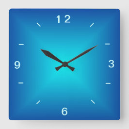 Blaues Aqua-Leuchtmittel > Schlichte Wall-Uhr Quadratische Wanduhr