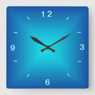 Blaues Aqua-Leuchtmittel > Schlichte Wall-Uhr Quadratische Wanduhr