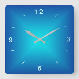 Blaues Aqua-Leuchtmittel > Schlichte Wall-Uhr Quadratische Wanduhr