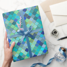 Blaues Aqua-Marokkanisches Mosaikmuster