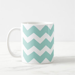 Blaues Aqua-Zickzack Zickzackmuster Moderner Trend Kaffeetasse