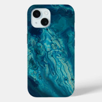 Blaues Aquamarines Acrylgießen Abstrakter Fluid Ar
