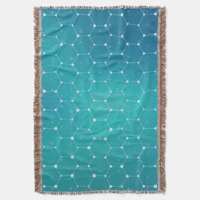 Blaues aquamarines DNA-Muster Decke (Vorderseite Vertikal)