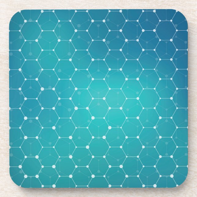 Blaues aquamarines DNA-Muster Getränkeuntersetzer (Vorderseite)